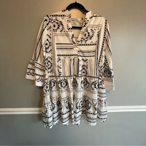 Misslook Dress Boho black white Aztec size Large L Women’s